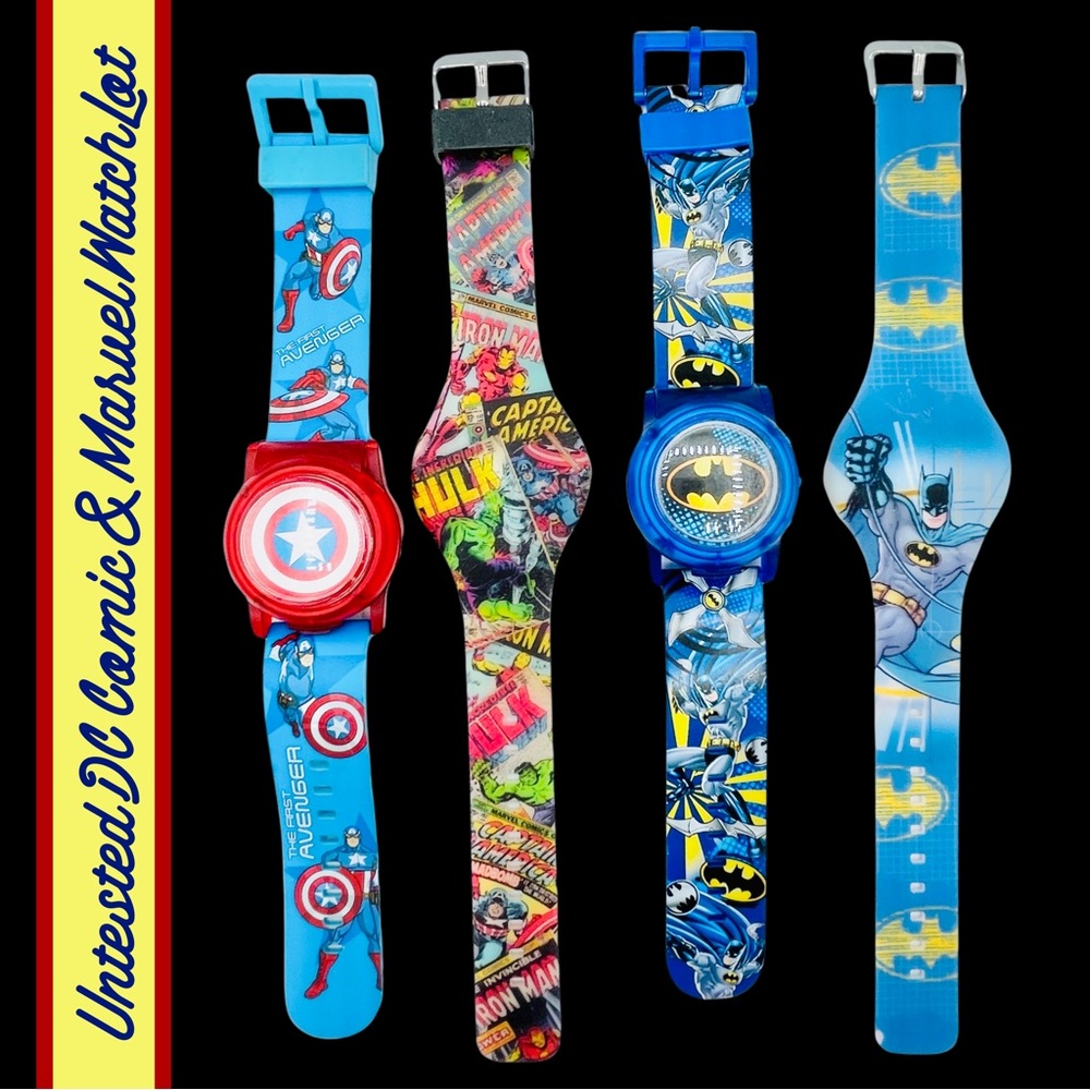 Used Untested DC Comics & Marvel Watch Lot / Bundle